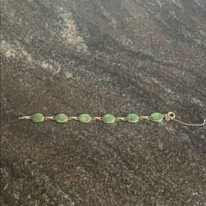 Elegant 12k gold filled Green jade vintage from the fifties Bracelet